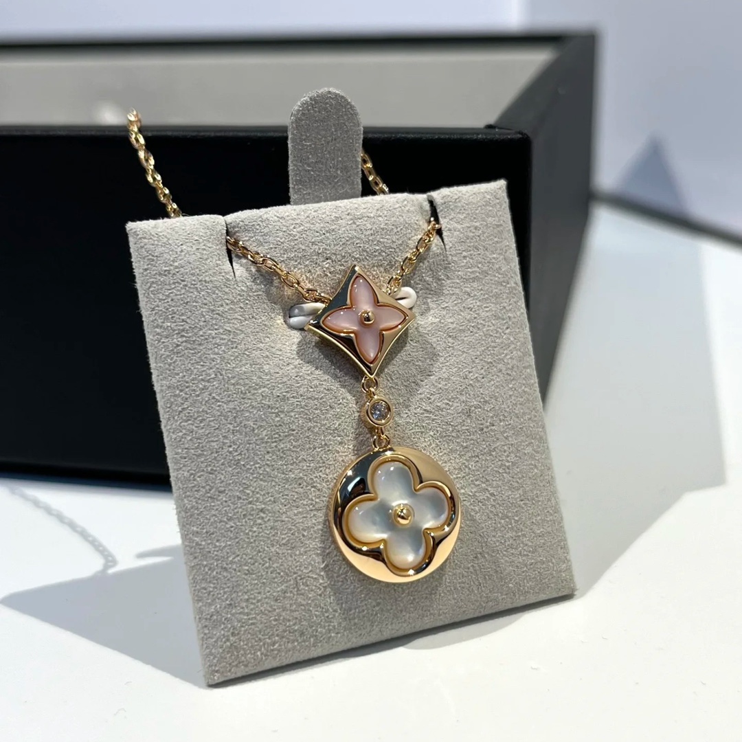 Louis Vuitton Pink Sun White Sun Pendant Necklace - Original Replica Club
