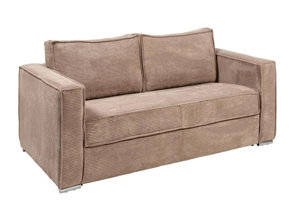 Sofá cama de 3 plazas de apertura rápida de pana color Kavehomedeco - Somier de láminas anchas de 140 cm - Colchón de 18 cm Kavehomedeco 01237YDWS