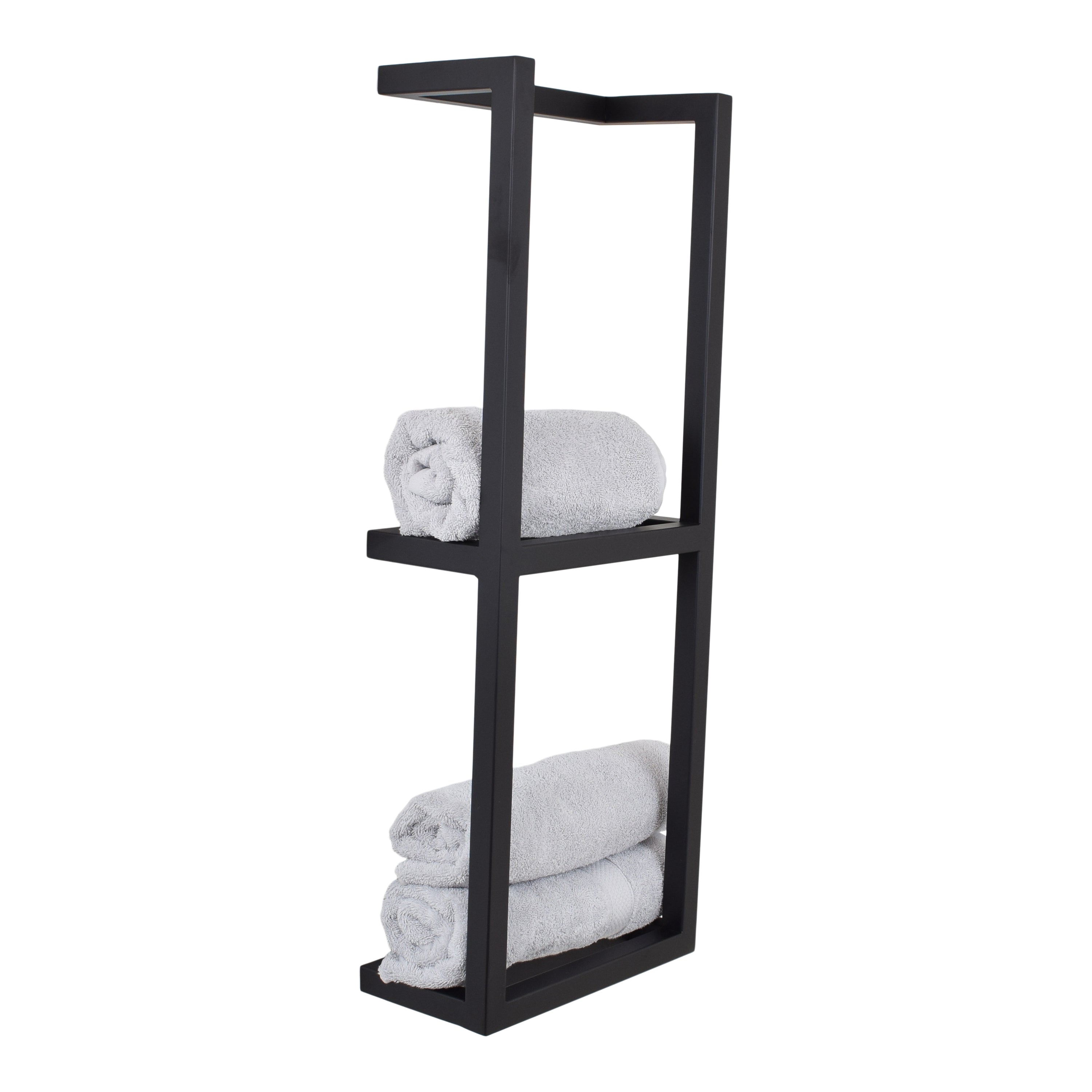 LOFT42 Pim Wandhanddoekenhouder 2 laags - Zwart - Metaal