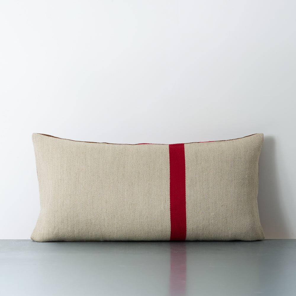 Coussin rectangulaire Manitoba - Rayures rouges