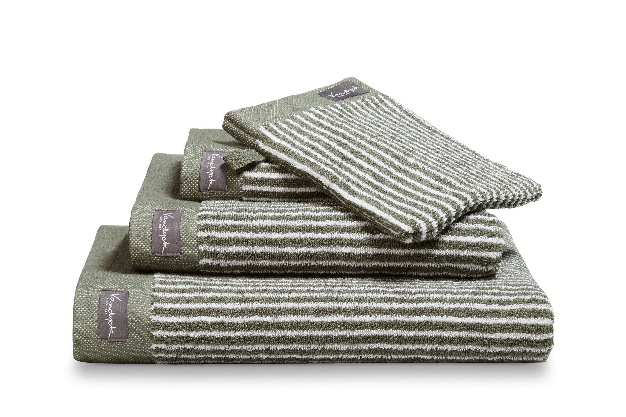 Home Badtextiel Petit Ligne Olive   70 x 140 cm   Groen   Katoen