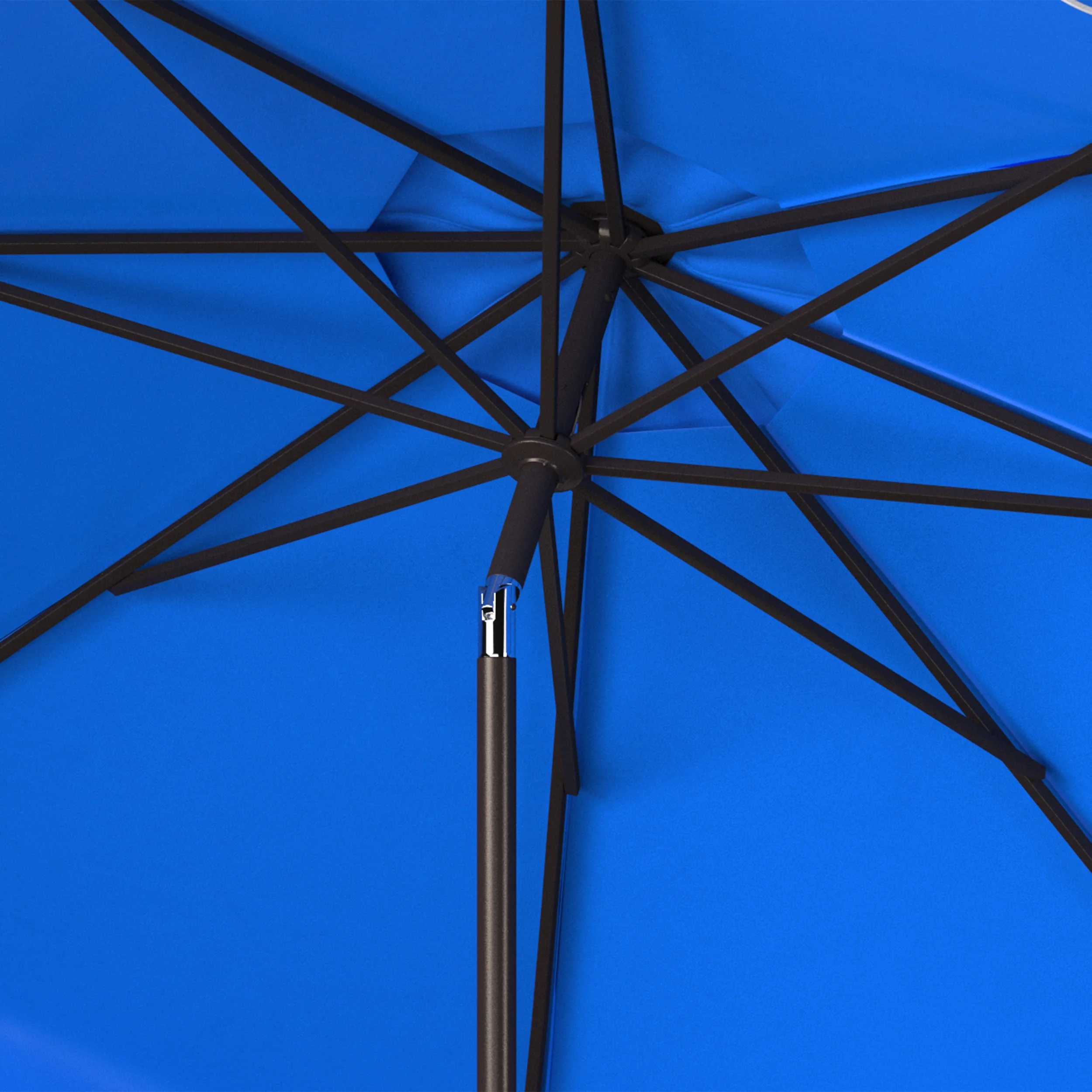 Safavieh Venice 9' Market Crank Tilt Patio Umbrella, Navy/White - Image 21