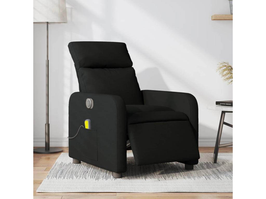 Sillón reclinable de masaje eléctrico tela negro