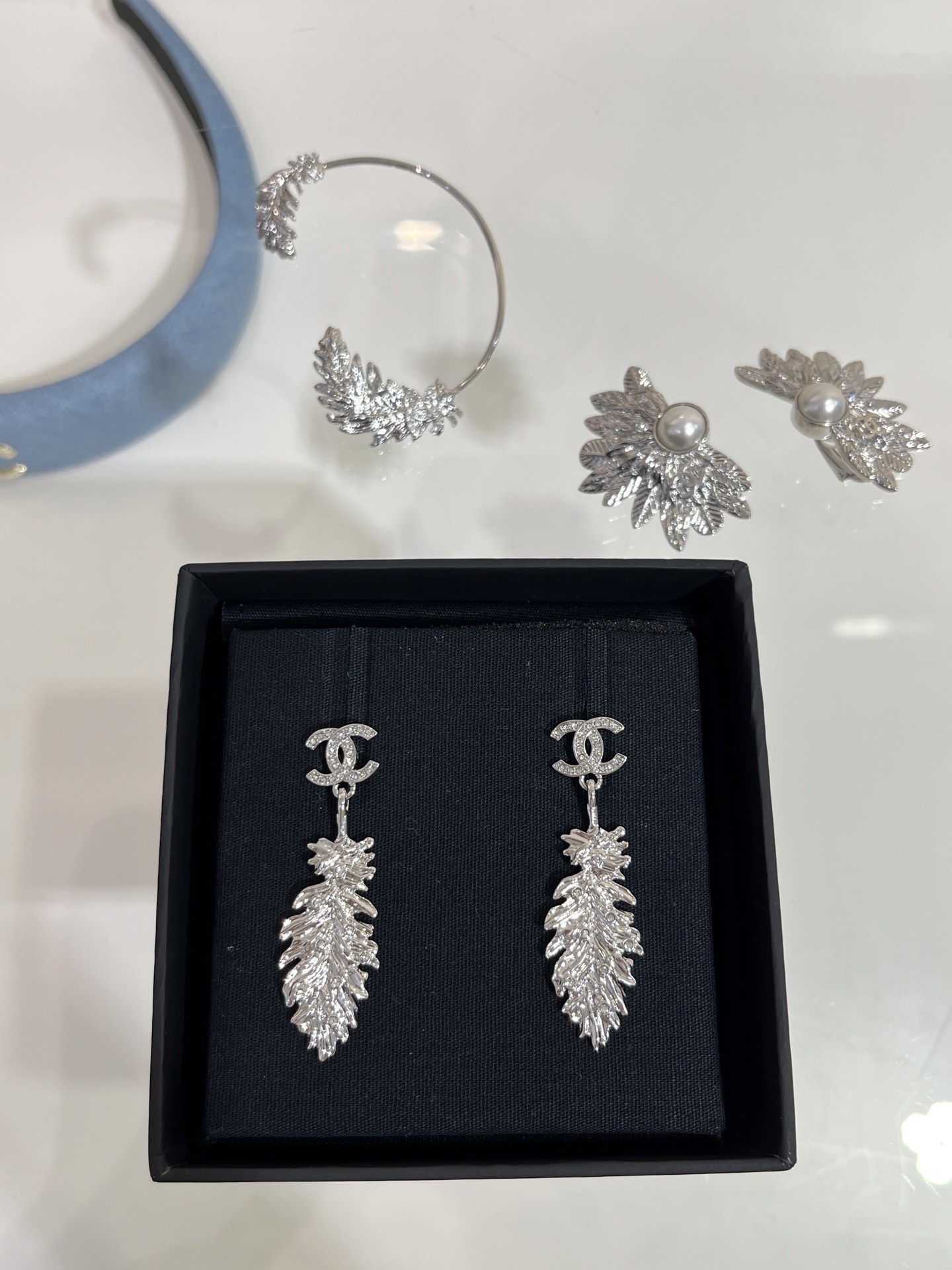 Chanel Coco Feather Dangle Earrings - Original Replica Club
