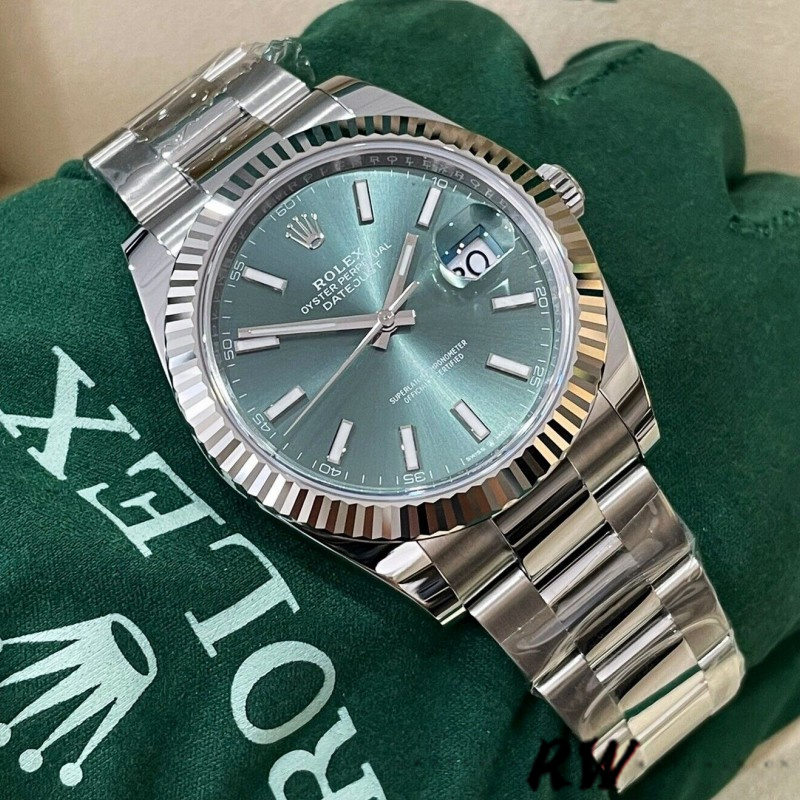 Rolex Datejust 126334 Fluted Bezel Green Dial 41MM Mens Replica Watch