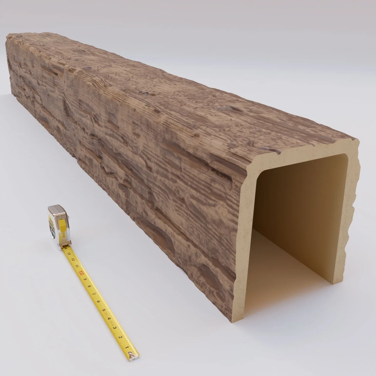 Ekena Millwork 3 1/2"W x 3 1/2"H x 120"L 3-Sided (U-Beam) Salvaged Timber HeritageTimber Faux Wood Ceiling Beam, Kona Brown - Image 54