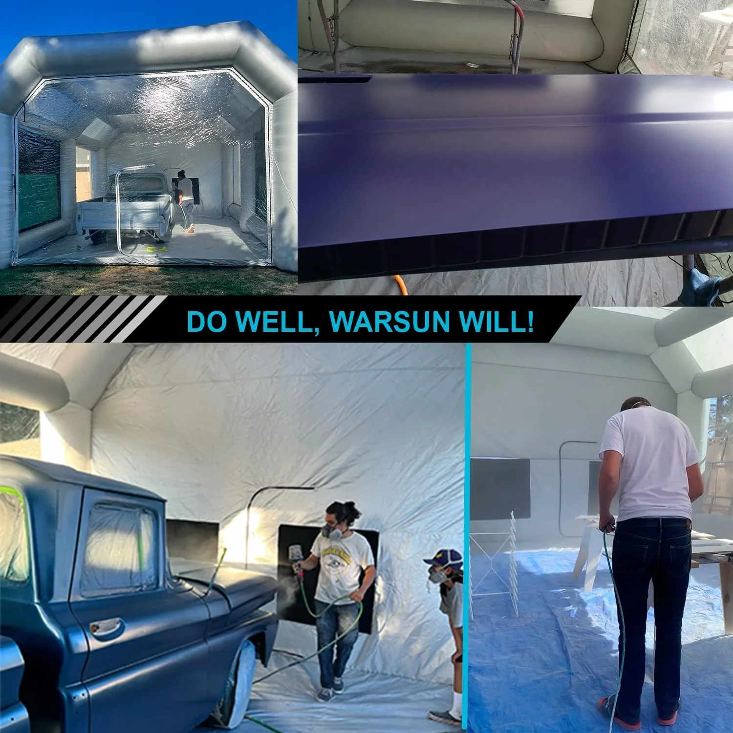 WARSUN Inflatable Paint Booth With Air Filter System, 28X15X10Ft, 950W+750W Blowers - Image 7 WARSUN Inflatable Paint Booth With Air Filter System, 28X15X10Ft, 950W+750W Blowers - Image 7