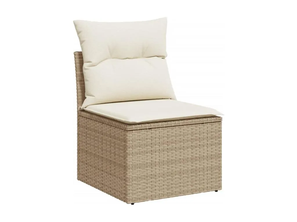 Sancaldeco Juego de sofás jardín con cojines 6 pzas ratán sintético beige NSOT42799