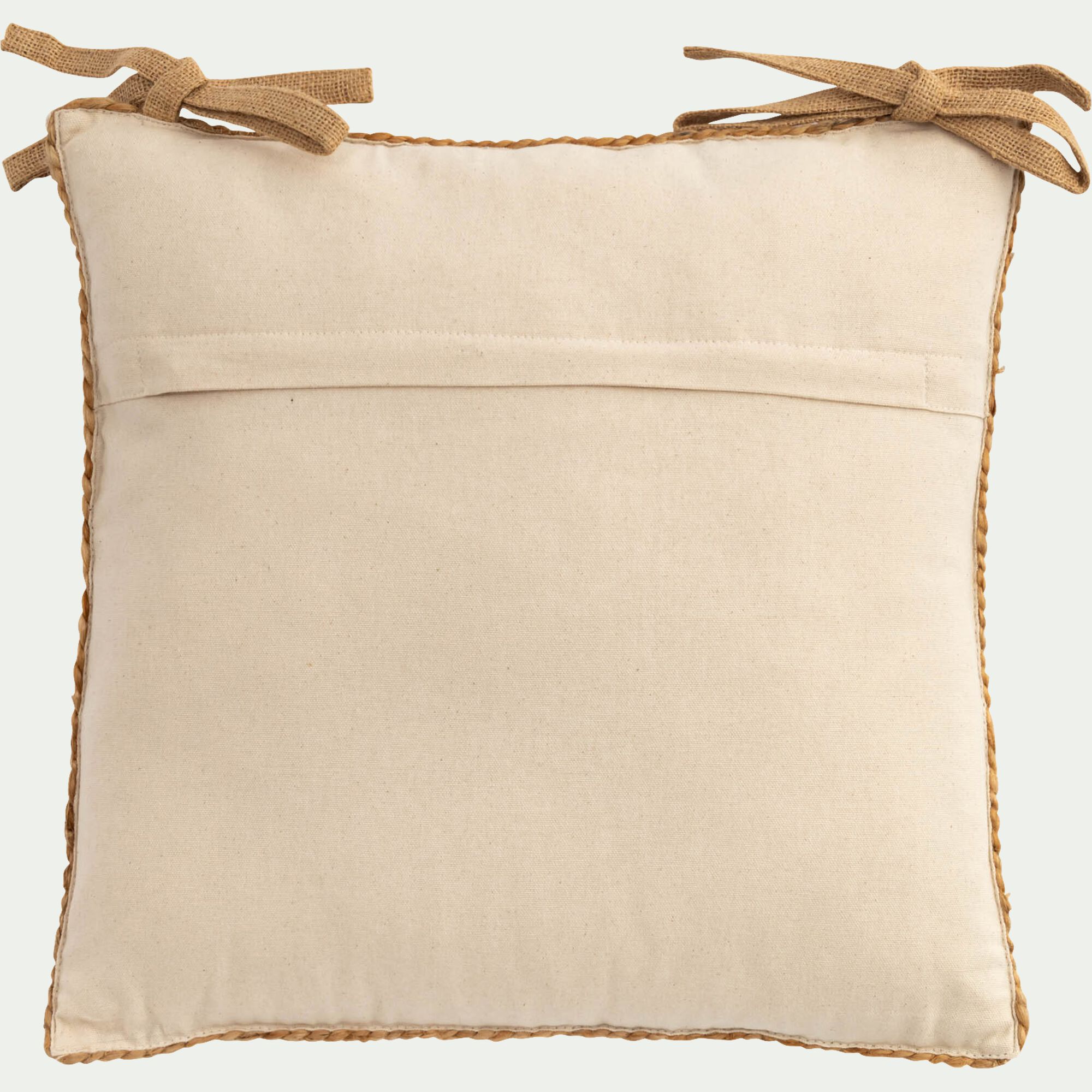 ANTIAS - Galette de chaise en jute et coton 45x45cm - naturel