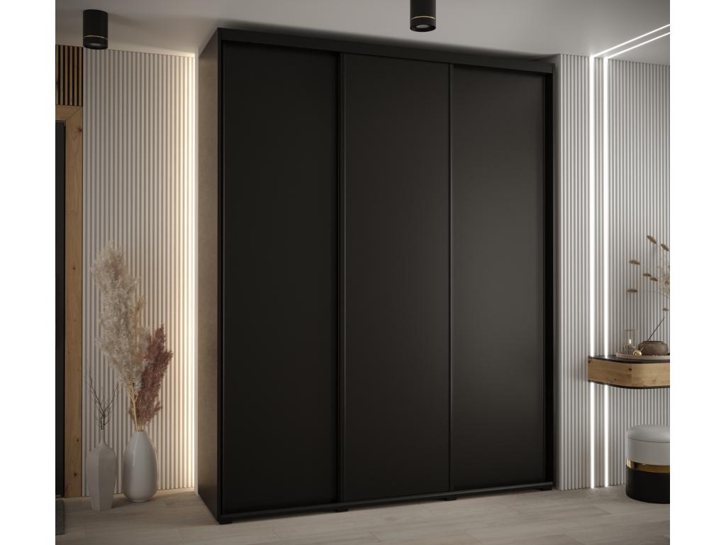 ARMARIO DAVOS 1 DE PUERTAS CORREDERAS 235,2/190/60 3 puertas (Negro/Negro/Negro)