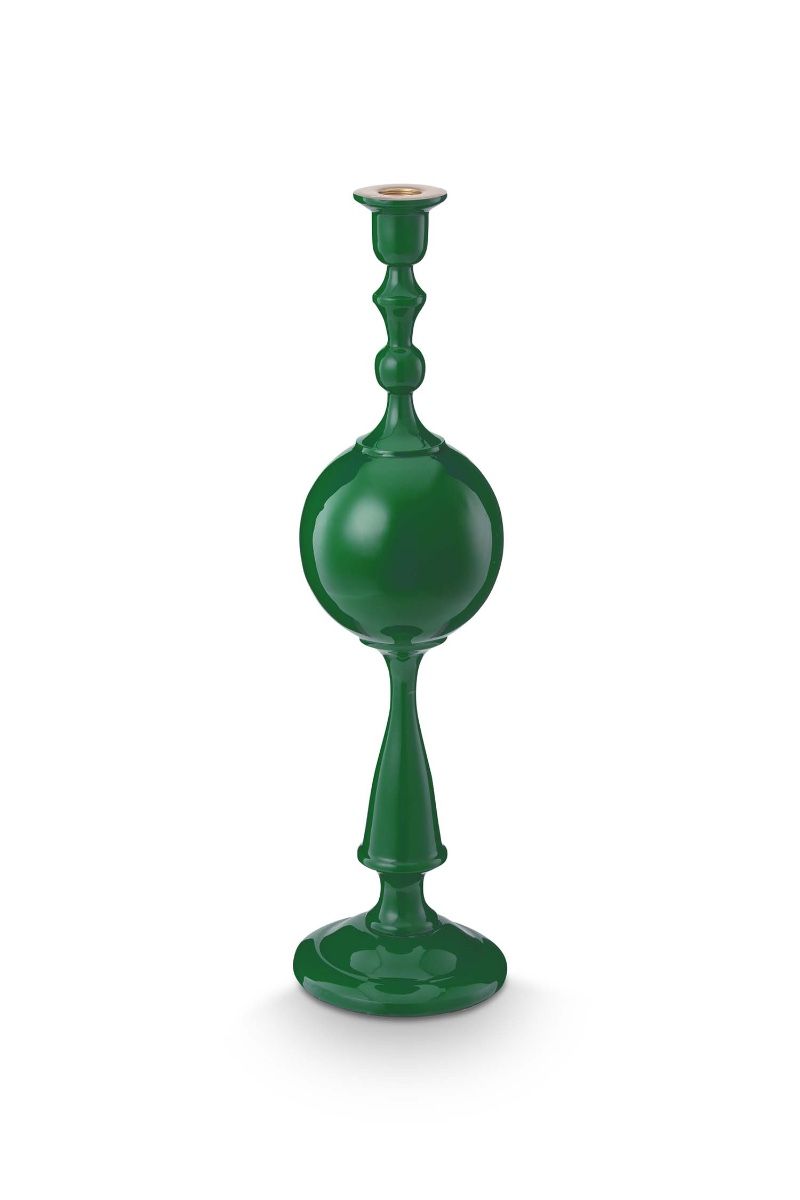Candle Holder Metal Sphere Green 44cm