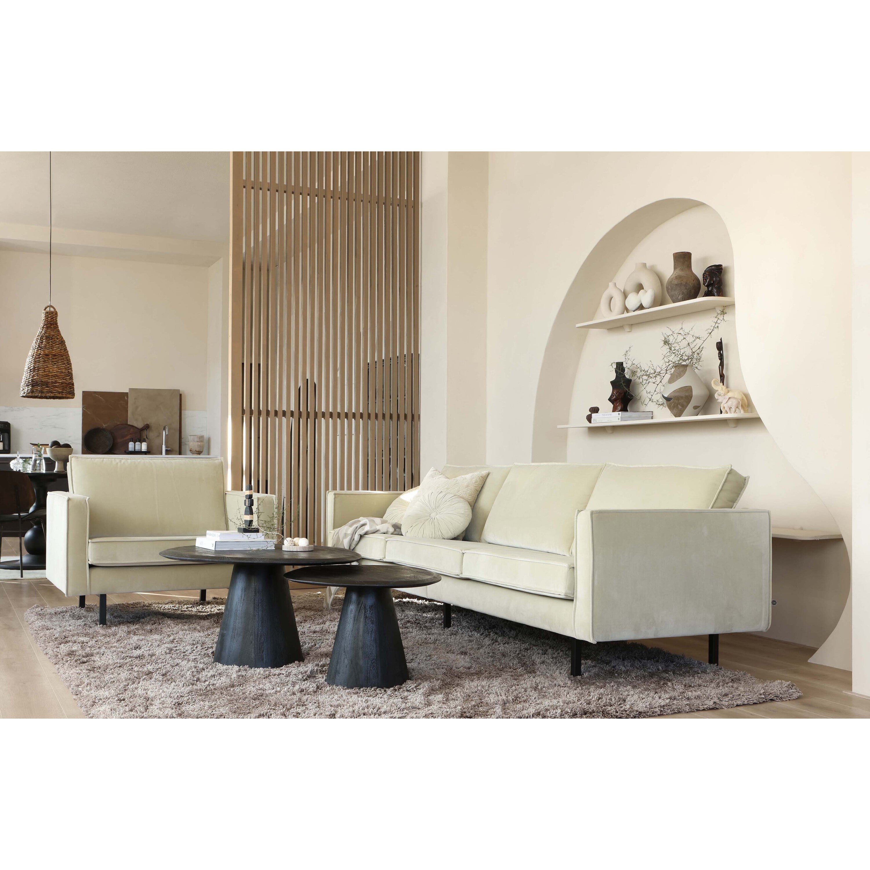 WOOOD Posture Salontafel - Hout - Zwart - 47x120x80