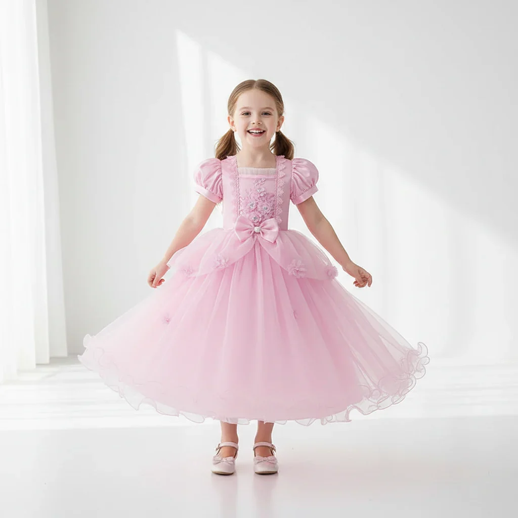 Halloween Costumes Girls Princess Dress Lace Party Gown - Image 2 Halloween Costumes Girls Princess Dress Lace Party Gown - Image 2
