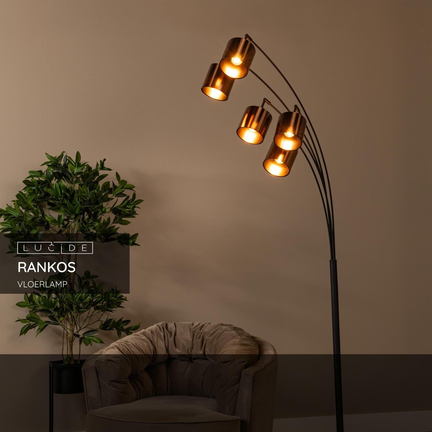 Lucide RANKOS Vloerlamp - Zwart