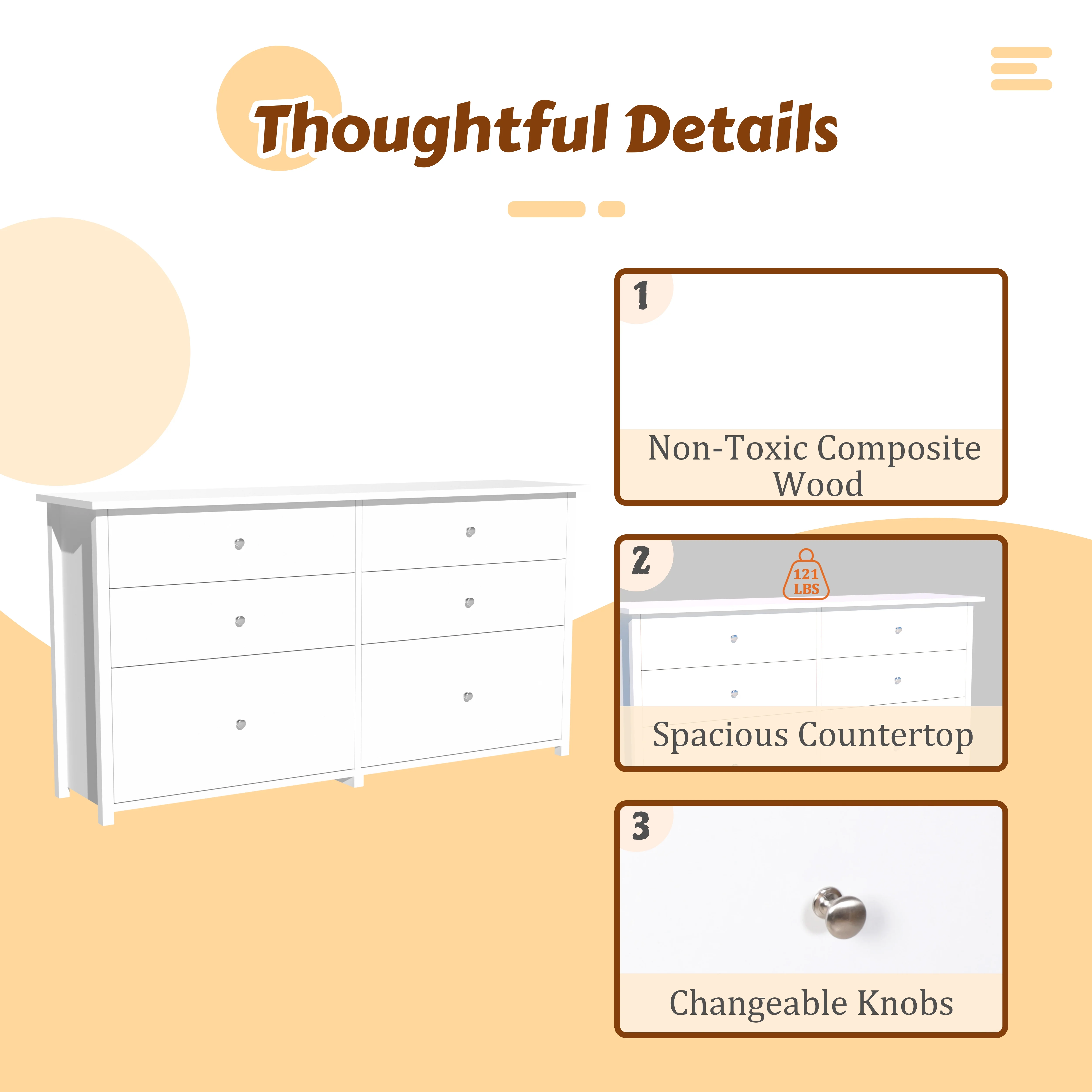 VEIKOUS Oversized 5-Drawer Dresser Chest, Large Storage Dresser for Bedroom Storage, Oak - Image 22