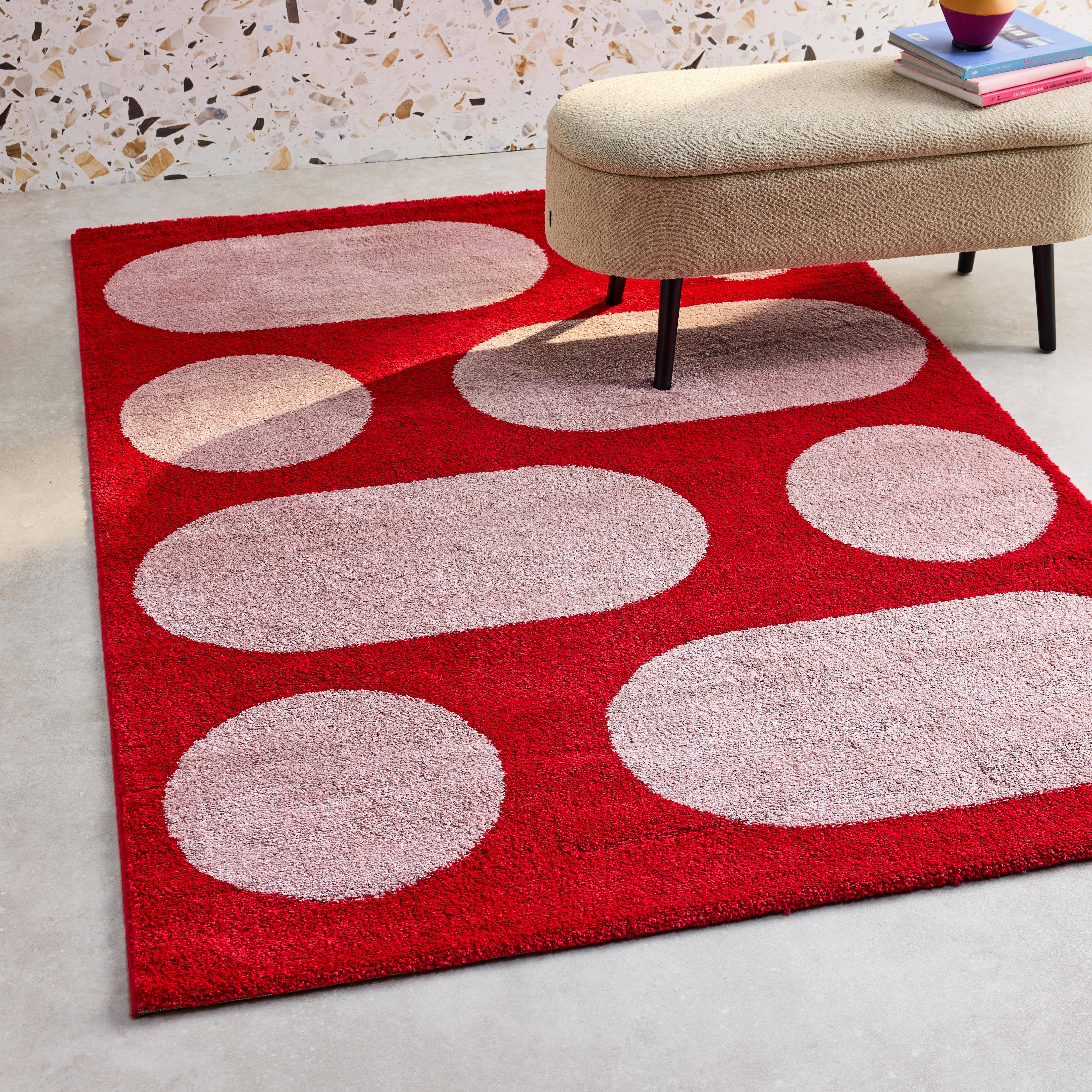 Joyce - Alfombra interior de diseño moderno, roja