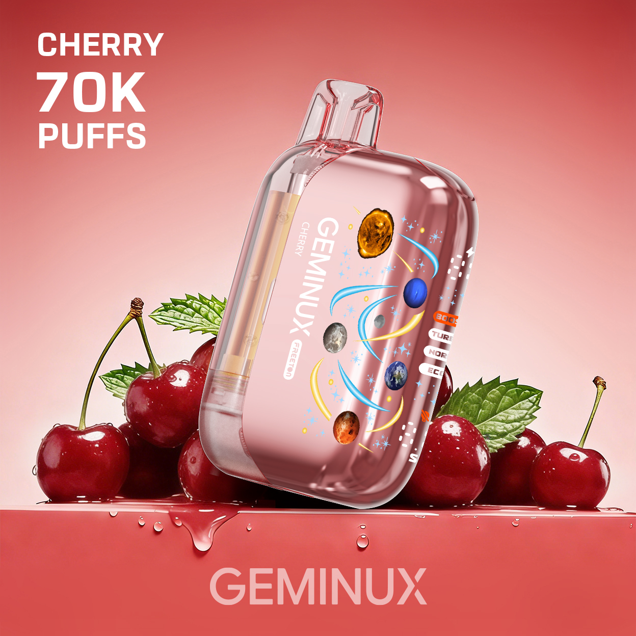 GEMINUX Pocket Galaxy Vape, 70000 Puffs Dual Mesh Coil Pocket Size Disposable Device