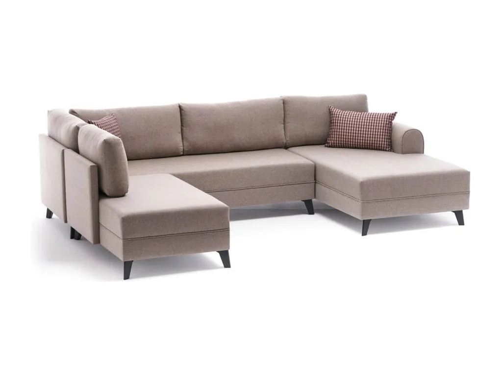 Sofá rinconero Luxmbls 316 De color marrón claro Función de descanso 300x202x78cm DGTE89071