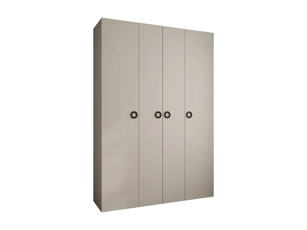 Armario Nidovia con puertas batientes 245,5x170x40 cm, 4 puertas cachemira/negro. fny3430690