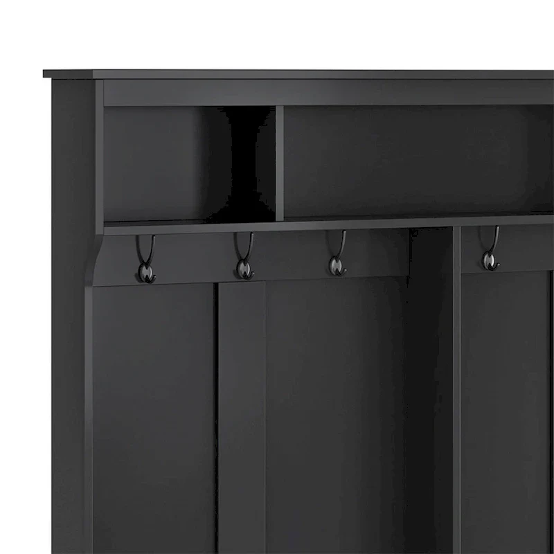 Merax Versatile Hall Tree with Hooks, Shelves, and 24 Shoe Storage Cubbies