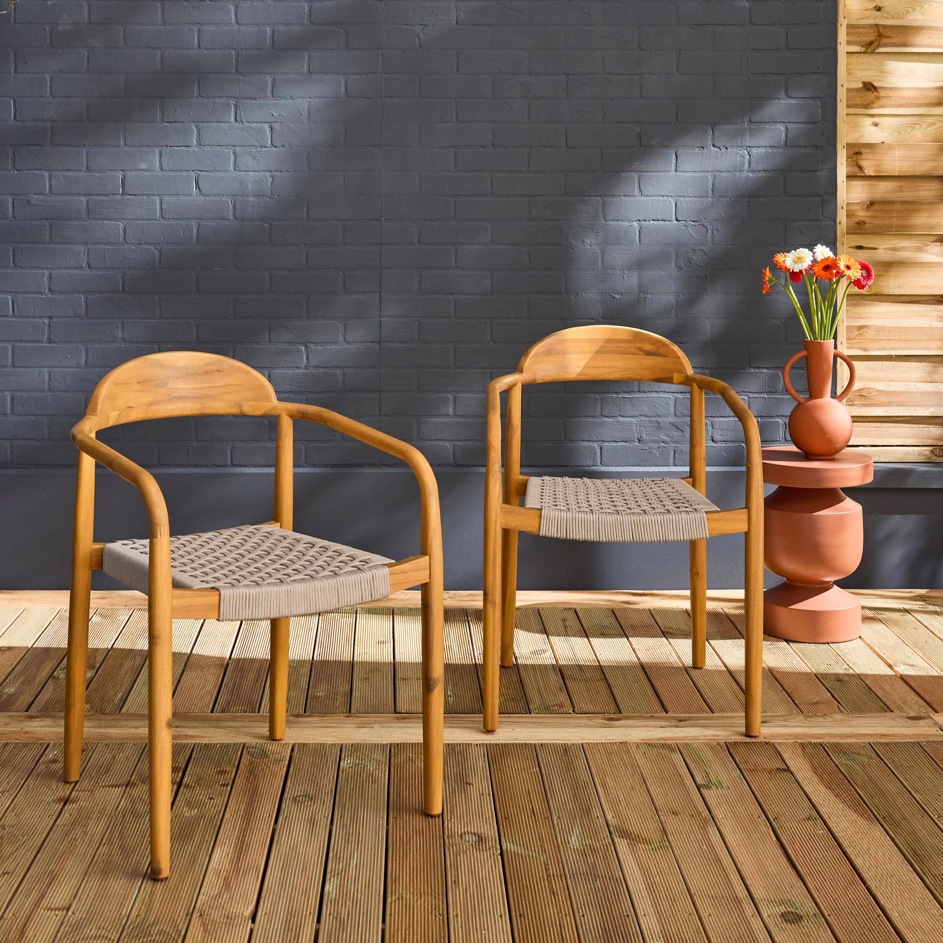 Cerina - Sillon de madera de acacia, set de 2