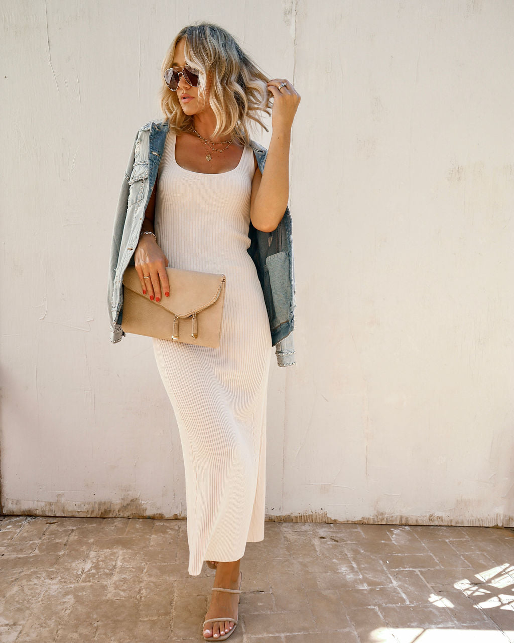 Cool For You Ribbed Maxi Dress - Cream - SALE - Se7enfashion
