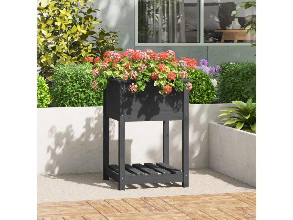 Con Decoratodo stante madera maciza de pino gris 54x34,5x81 cm