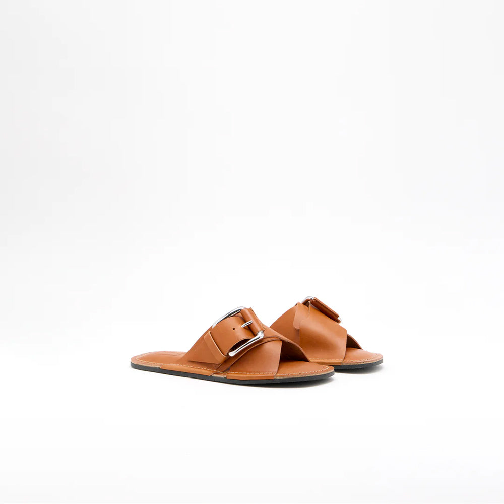 PLAN C - Sandales Cross Strap - Tobacco