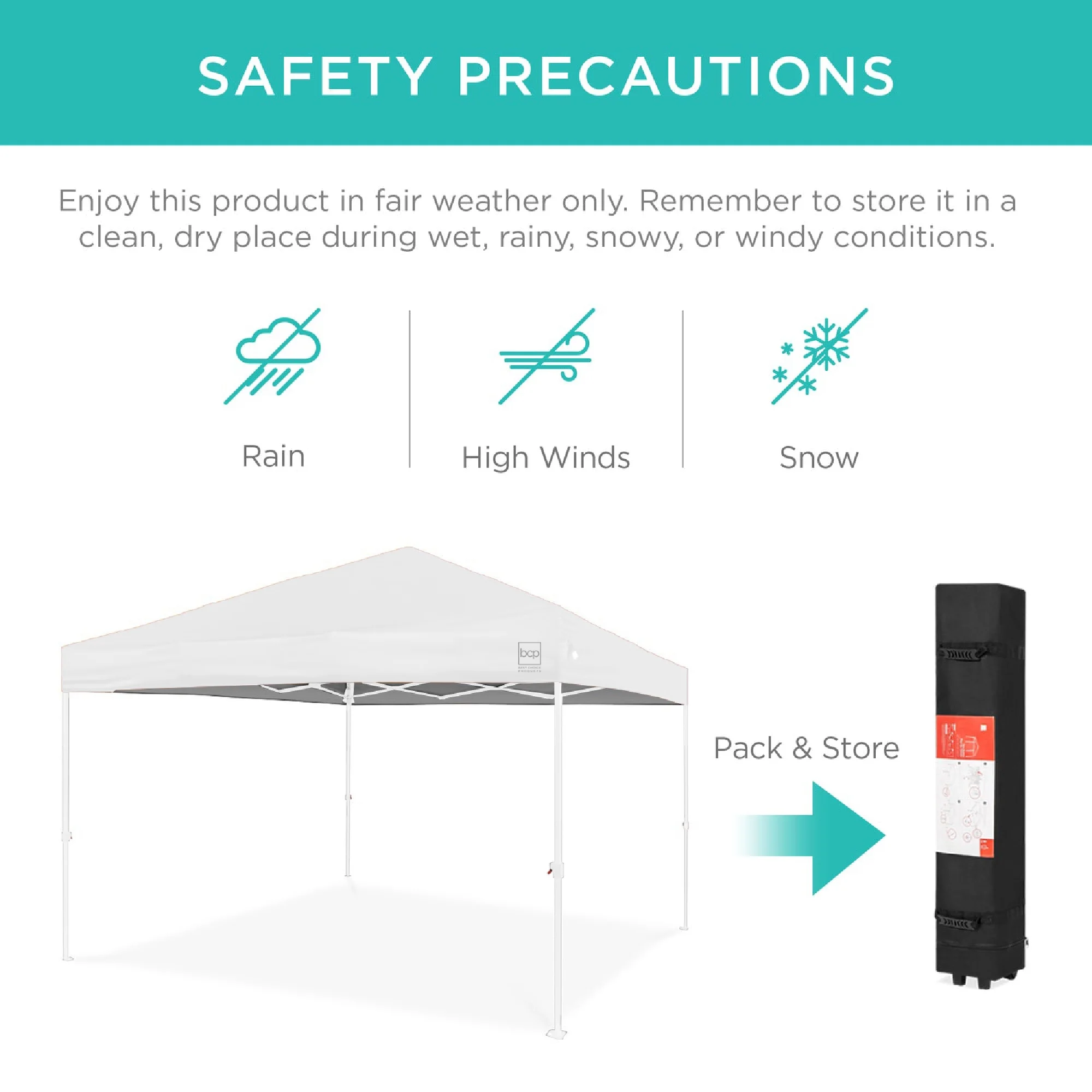 Best Choice Products 10x10ft Easy Setup Pop Up Canopy w/ 1-Button Setup, Wheeled Case, 4 Weight Bags - White - Image 105