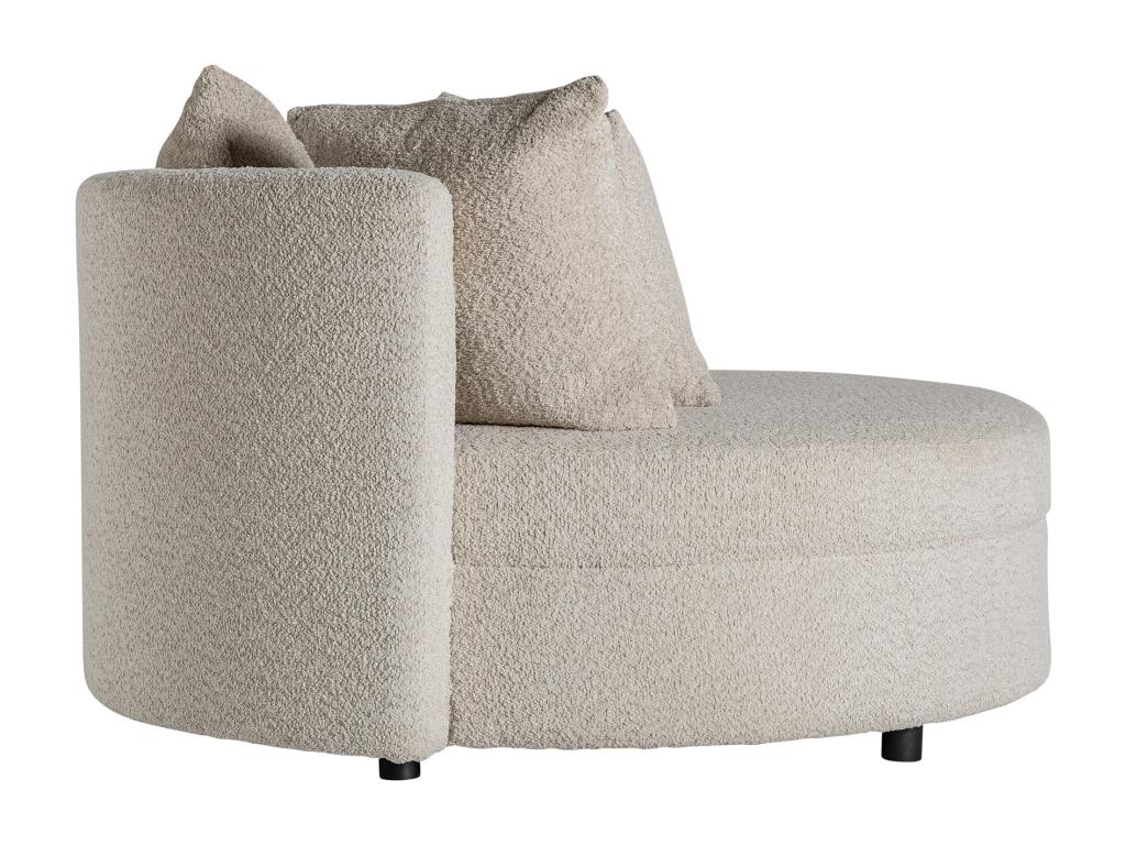 Sofá de algodón bouclé en color beige 125x120x78cm
