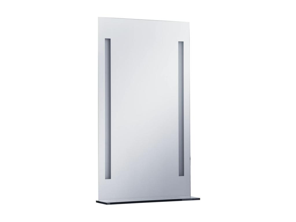 Espejo de pared de baño con LED y estante 60x100 cm