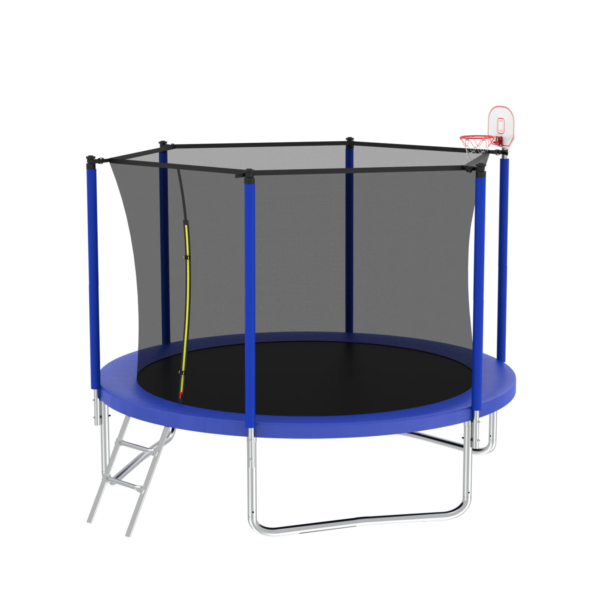 8FT Trampoline for Kids,Outdoor Trampoline with Basketball Hoop,Heavy-Duty Trampoline with Safety Enclosure Net,Blue - Image 12