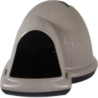 Petmate Indigo Dog House (Igloo Dog House. Made in USA with 90% Recycled Materials. All-Weather Protection Pet