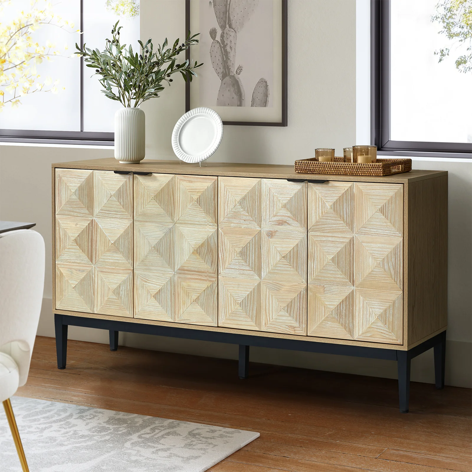 WAYFAIR Kamu 60 Wide 4-Door Modern Style Sideboard