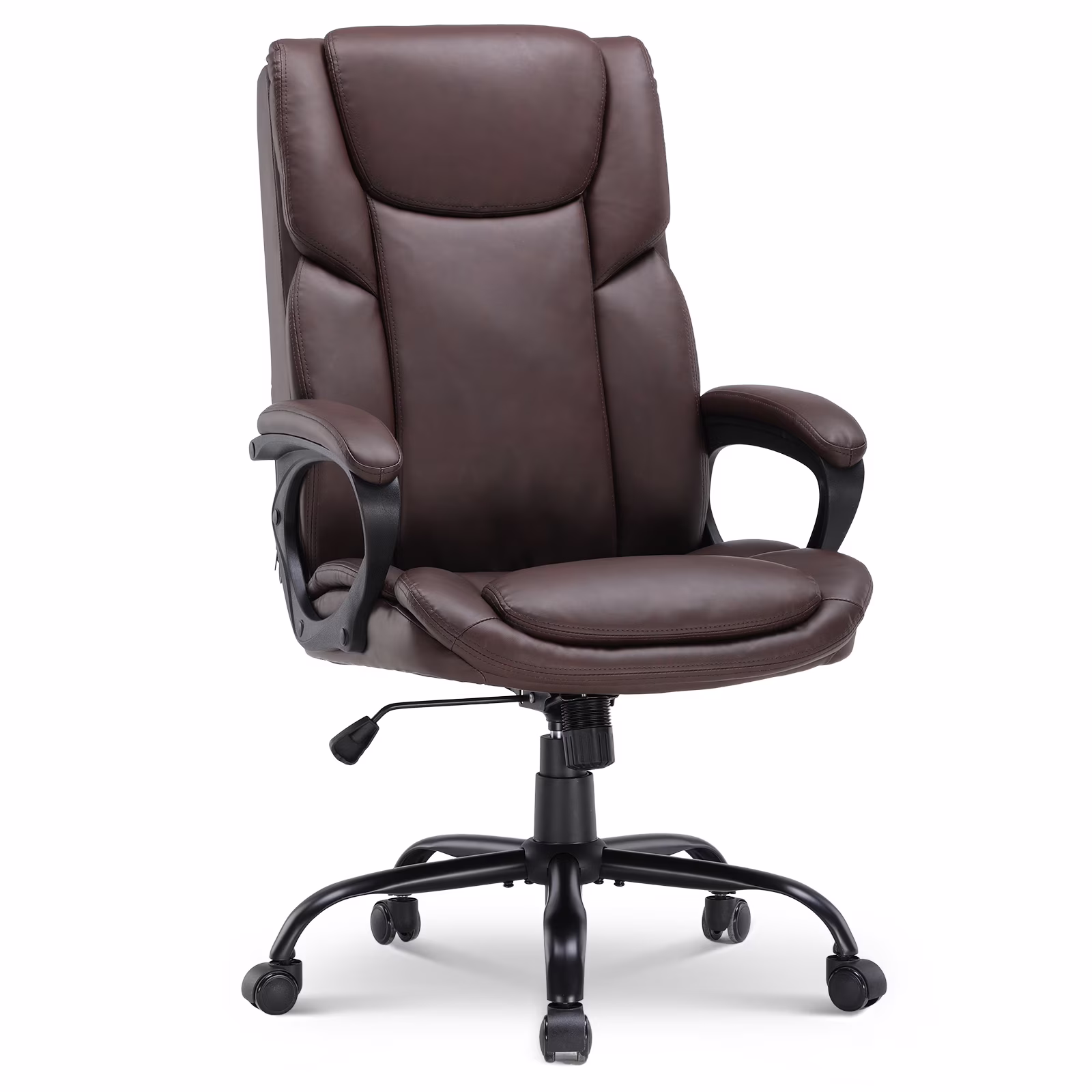 Mainstays Executive Ergonomic High Back Leather Home Office Desk Chair, Black - Image 3