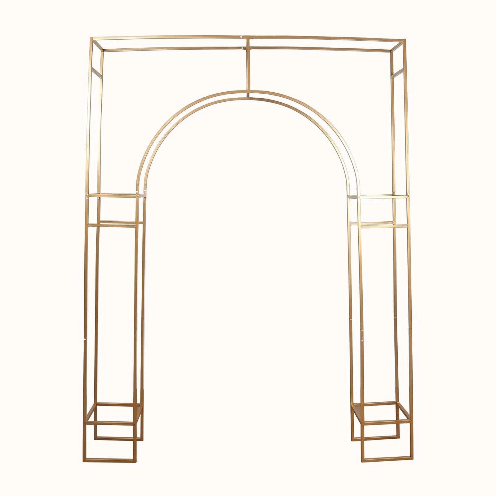 BalsaCircle 7 feet Gold Metal Wedding Arch in Arc de Triomphe Style Party Events Home Decorations Supplies - Image 4