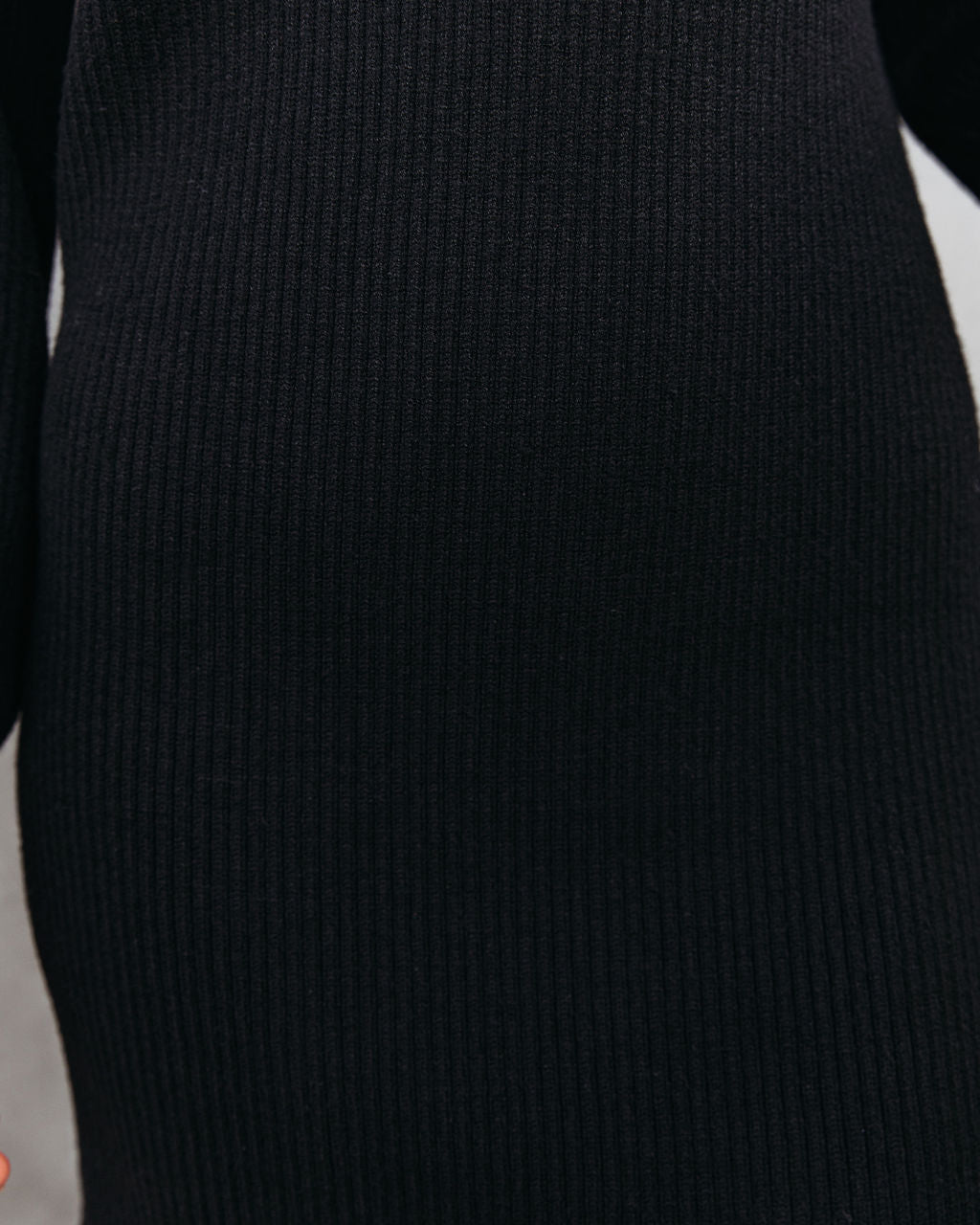 Anastasia Mock Neck Knit Sweater Dress - Black - Se7enfashion