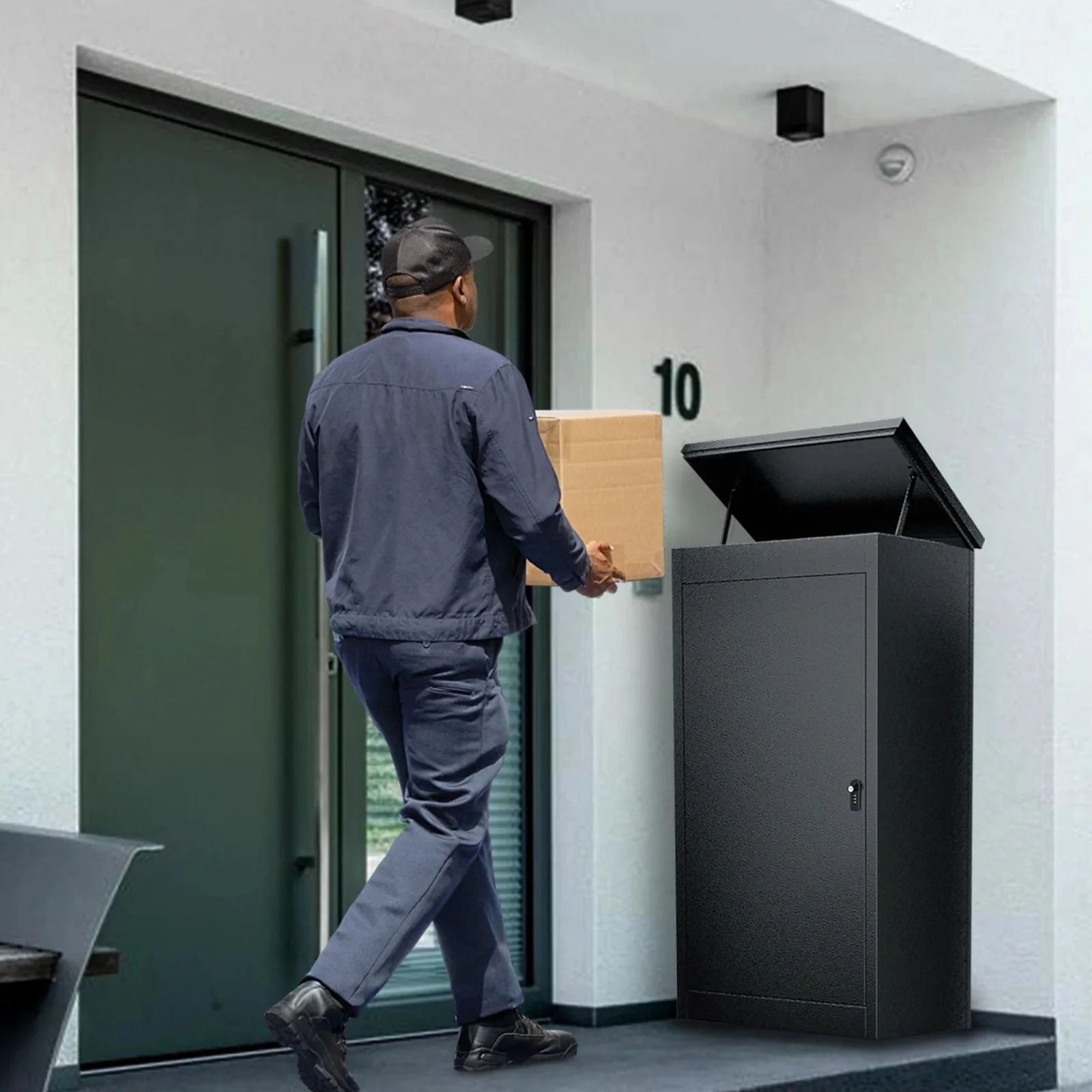 Gaonala Steel Package Delivery Box 19.6x14.4x44.9in Lockable Weather-Resistant Black - Image 24 Gaonala Steel Package Delivery Box 19.6x14.4x44.9in Lockable Weather-Resistant Black - Image 24