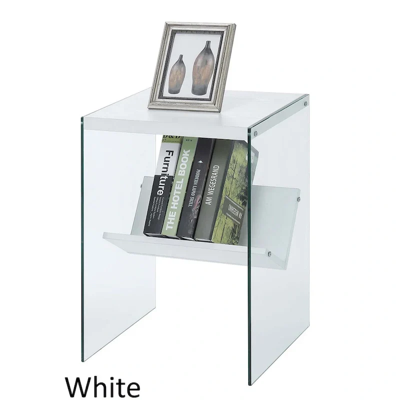 SoHo Glass End Table with Shelf by Convenience Concepts