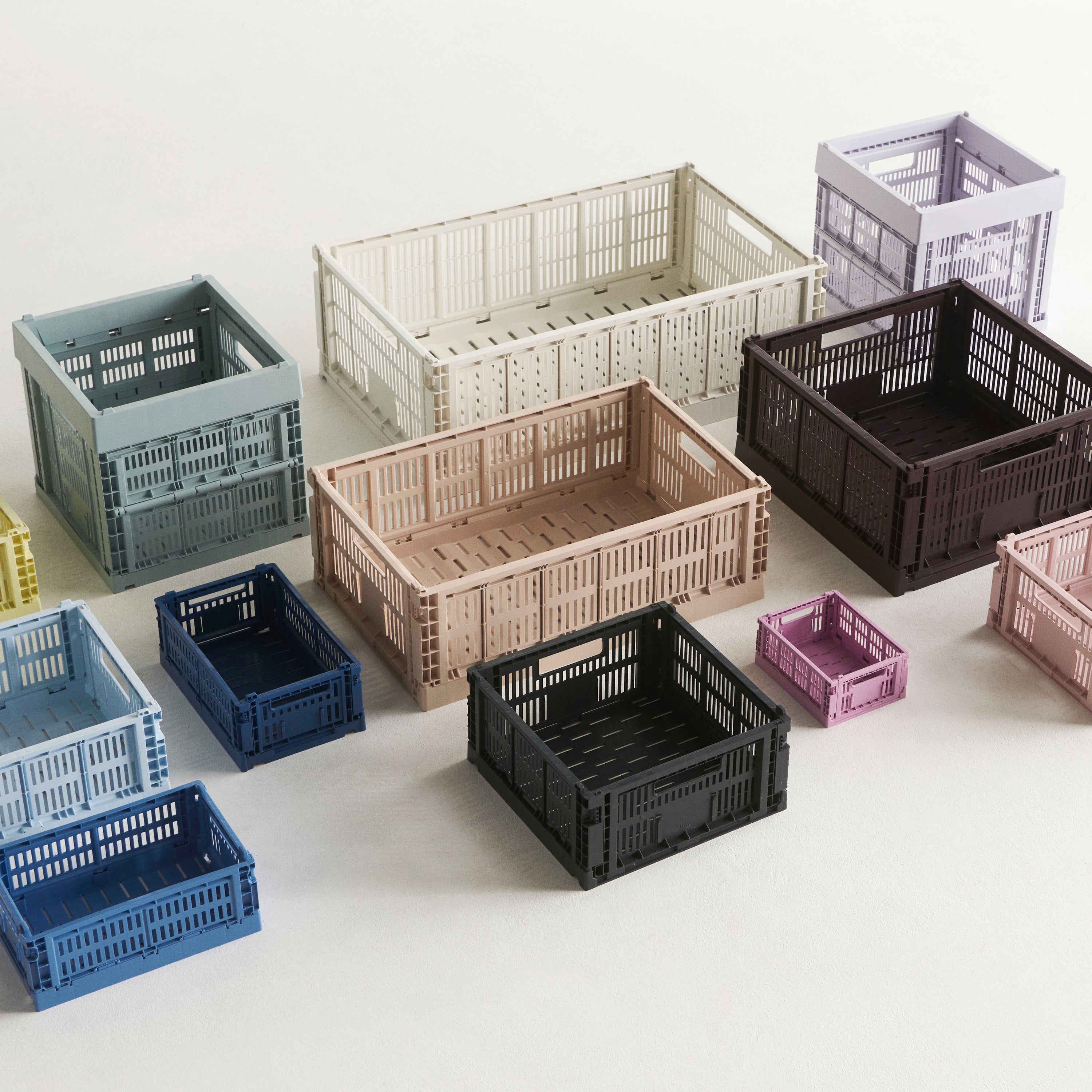 HAY Colour Crates Krat L - Vierkant - Charcoal