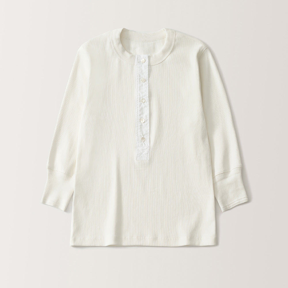 Nothing Written - T-shirt à boutons Vintage - Blanc