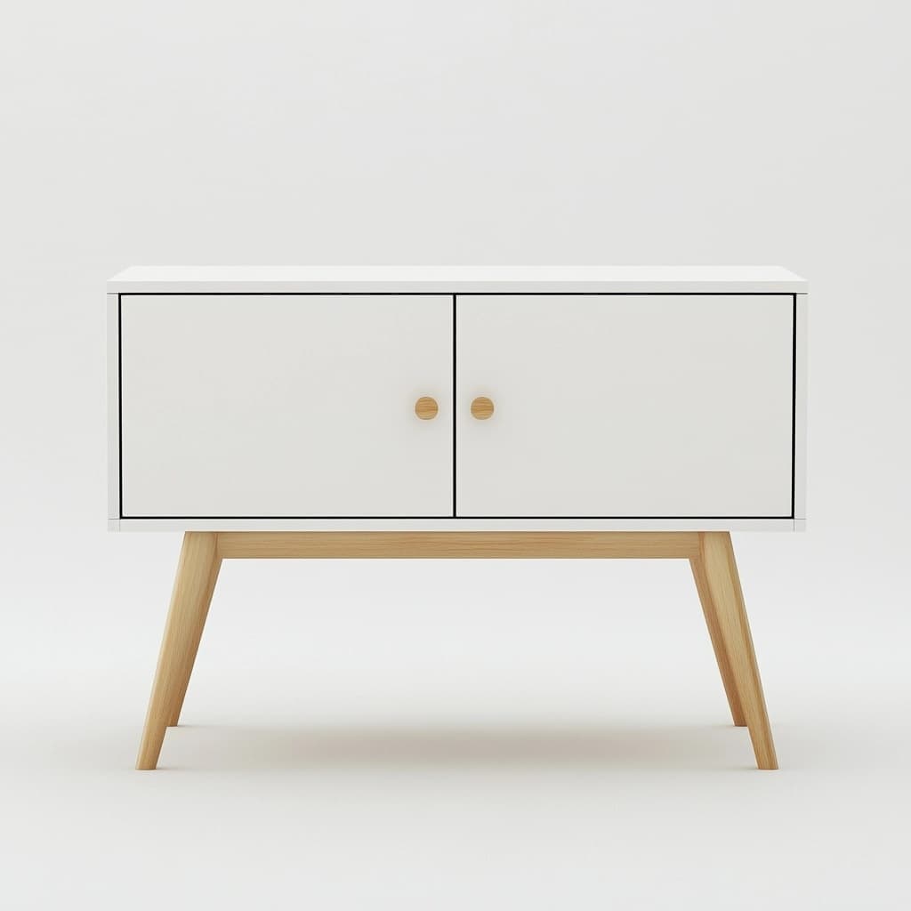 Aparador de Madera de Pino/Blanco con Puertas 80x35x75 cm