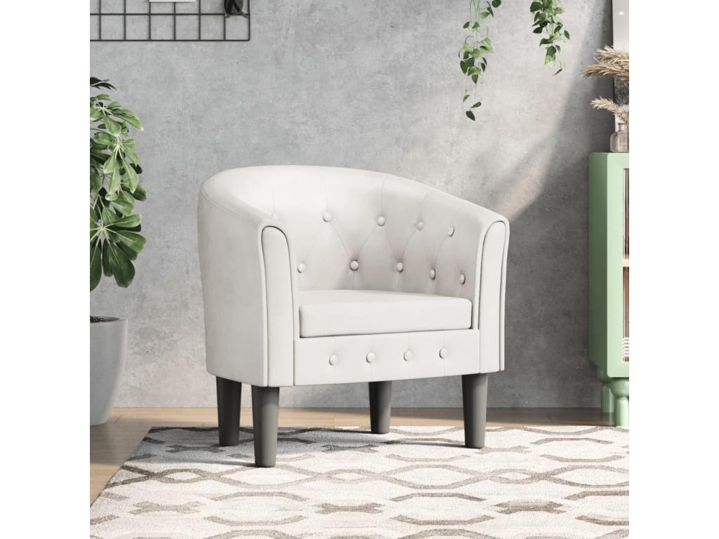 Sillón cuero sintético blanco