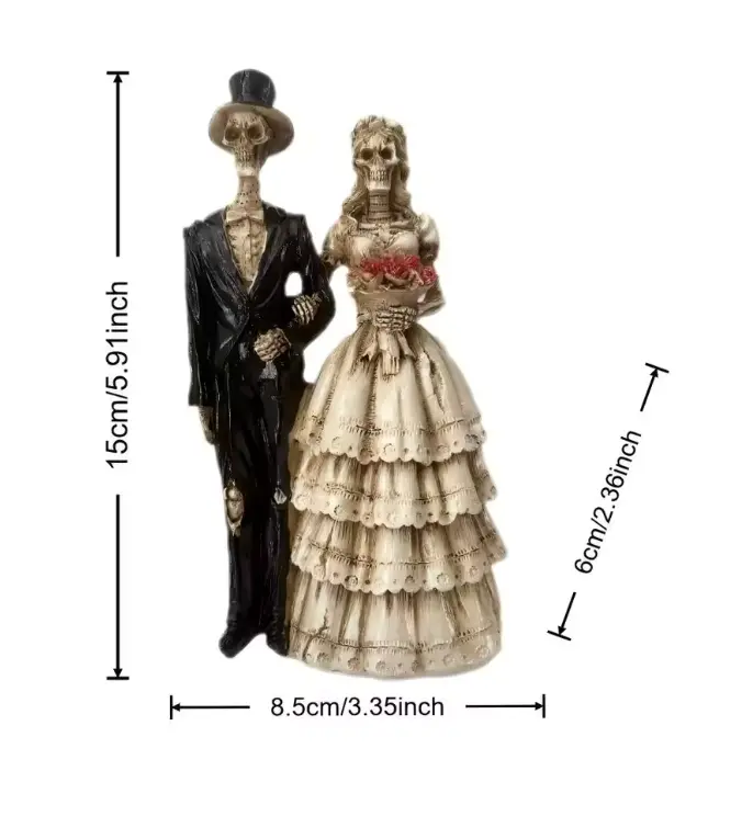 Forever Yours™ Skeleton Wedding Couple Figurine - Image 4 Forever Yours™ Skeleton Wedding Couple Figurine - Image 4