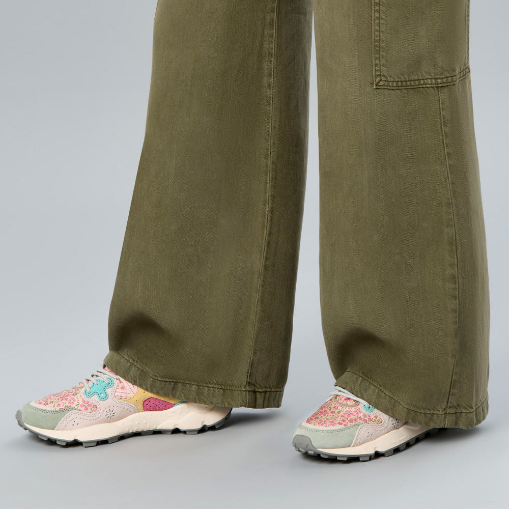 Flower Mountain - Baskets Yamano 3 Suède Nylon - Sage Pink Yellow