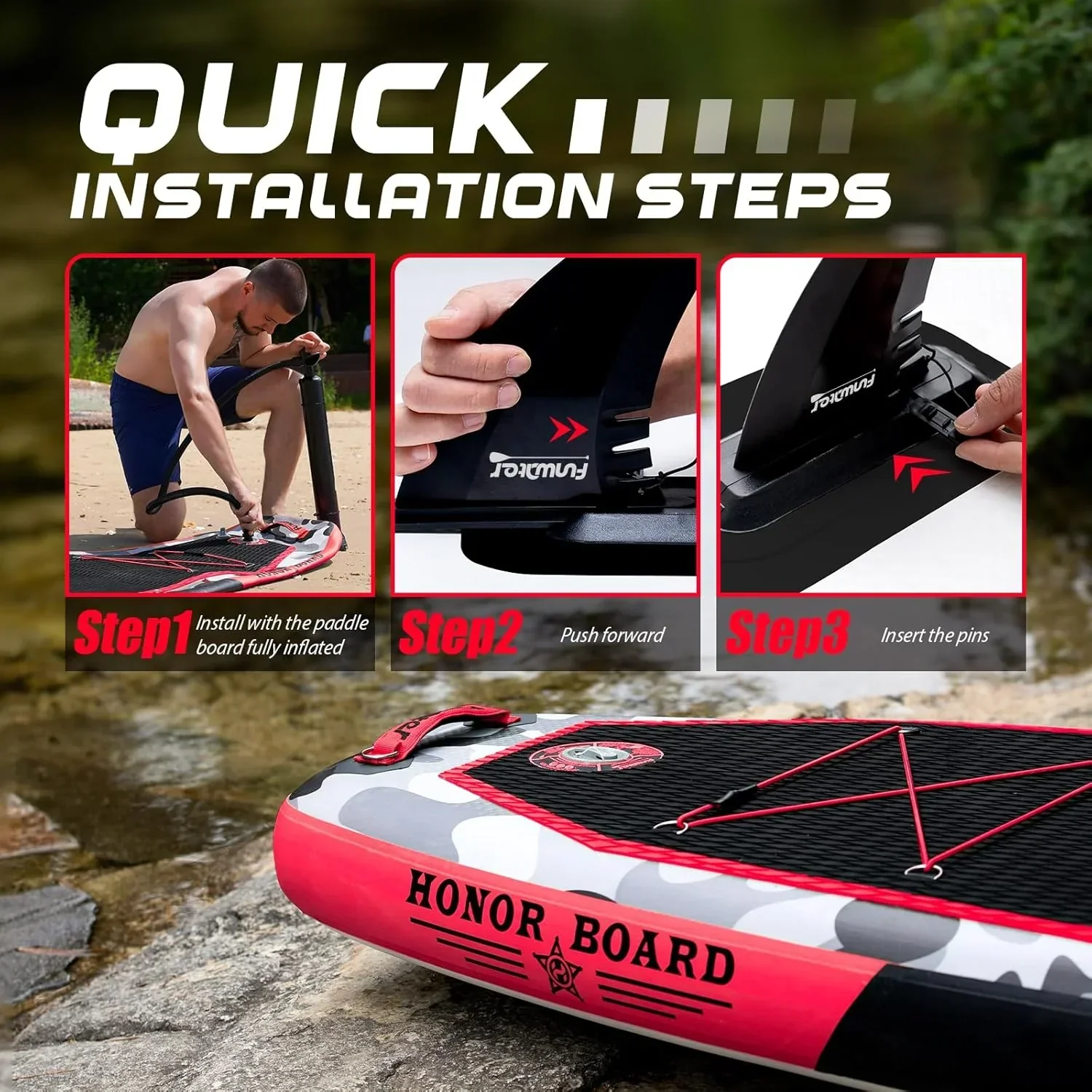 FunWater Inflatable Stand Up Paddle Board, 11 ft x 32 in x 6 in - SUP Paddle Accessories - Image 28 FunWater Inflatable Stand Up Paddle Board, 11 ft x 32 in x 6 in - SUP Paddle Accessories - Image 28