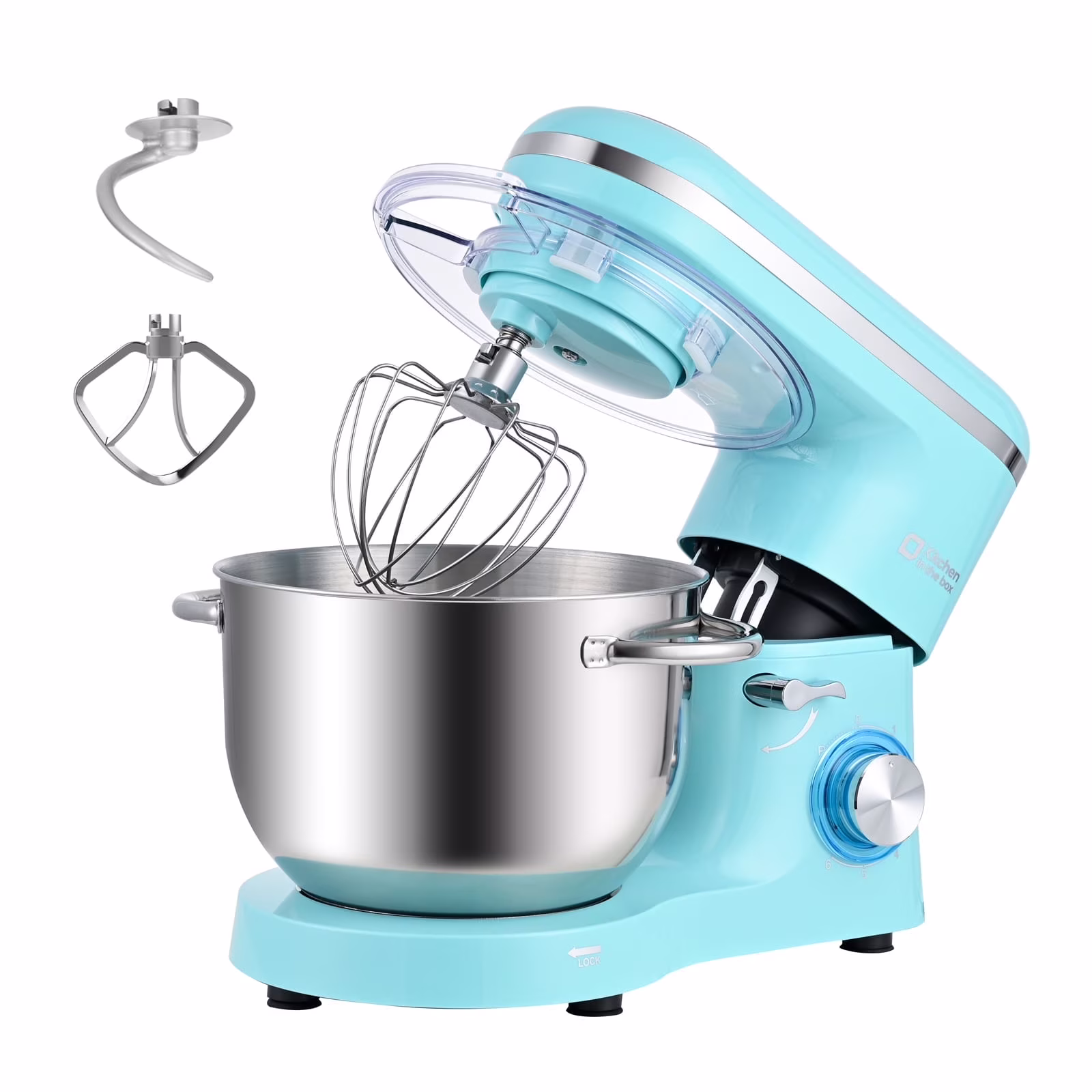 Kitchen in the box Tilt-Head Stand Mixer, Electric Kitchen Mixer with 6.5QT Stainless Steel Bowl, 660W Food Mixer with 6-Speed, Black - Image 7