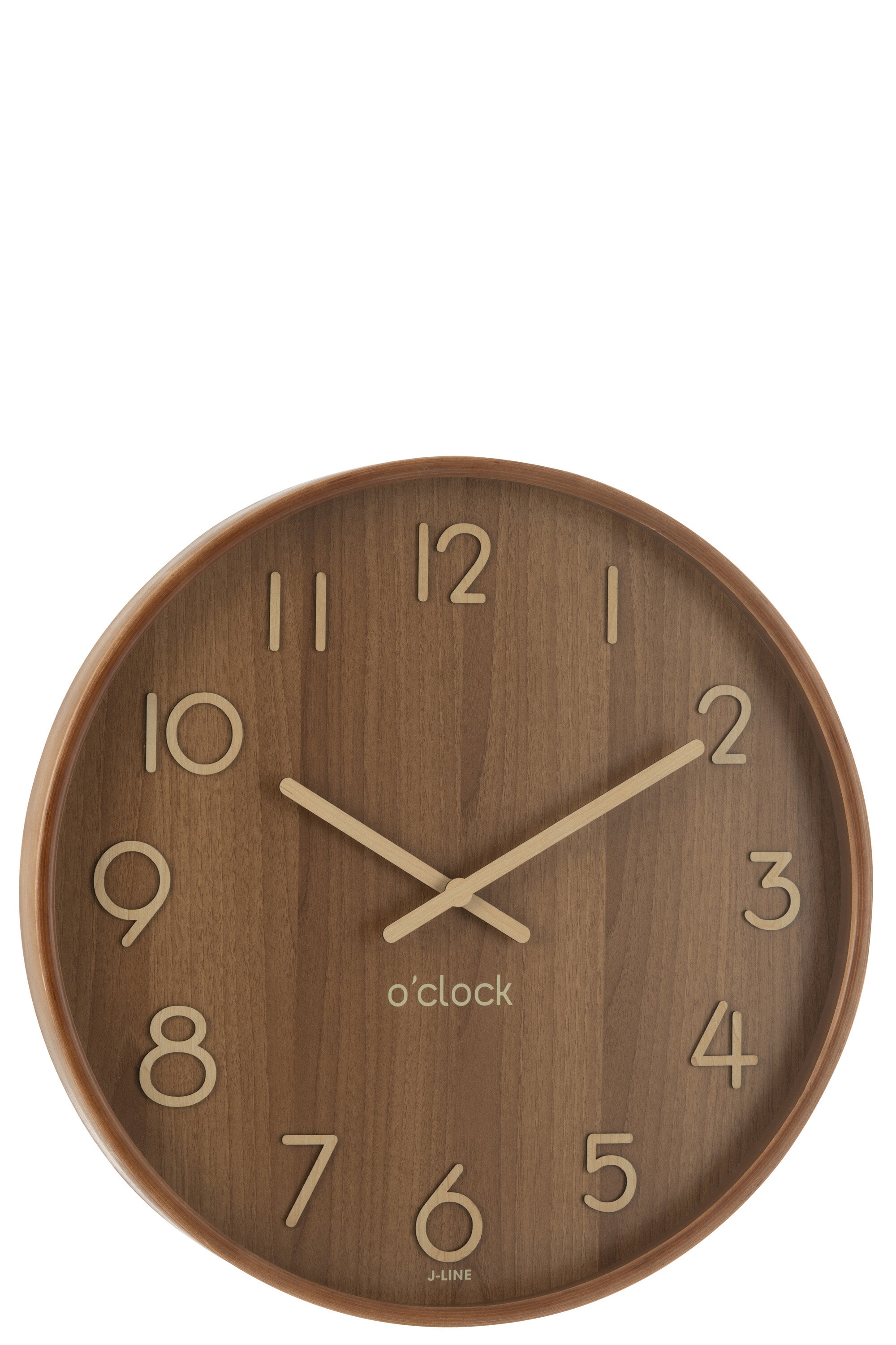 J-Line klok - multiplex hout - donker naturel - large - Ø 53