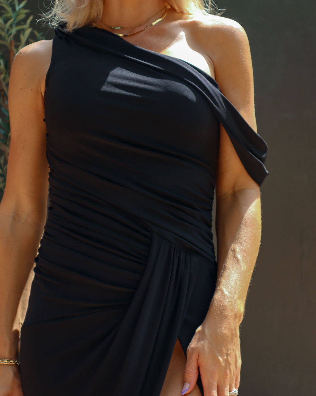 Simplicity And Elegance Off The Shoulder Maxi Dress - Black - Se7enfashion