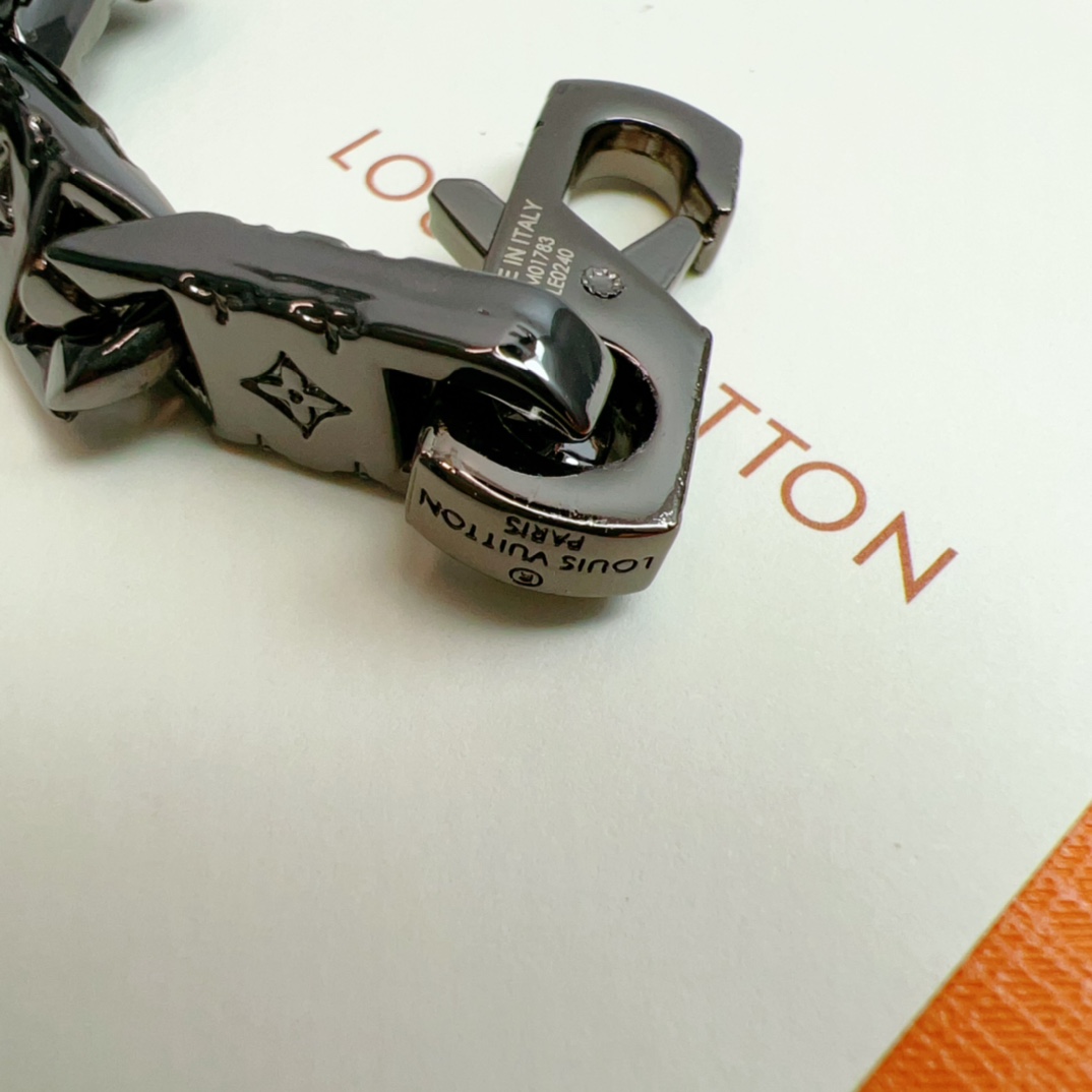 Louis Vuitton Men's Black Gold Monogram Tied Up Bracelet - Original Replica Club